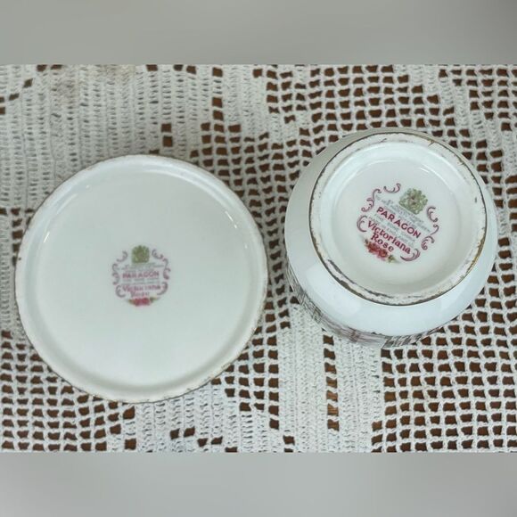 Vintage PARAGON Victoriana Rose small vase and small dish || ENGLAND - Picture 10 of 12